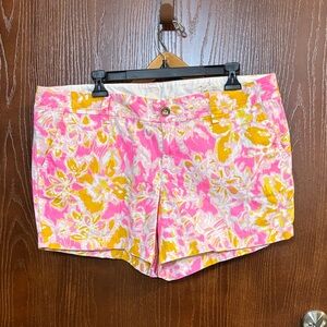 Lilly Pulitzer Callahan Knit Short In Oh La La Tropical Pink Size 16 EUC